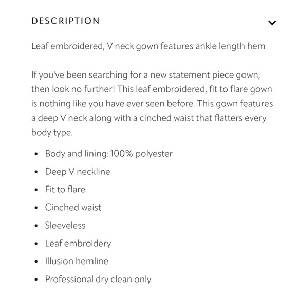 NWOT BHLDN JS Collections Soutache Leaf Embroidered Gown In Navy and Grey Size 4 - Picture 15 of 15